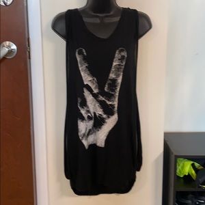 Peace inspired open side scoop neck tank